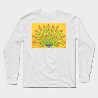 Maria Primachenko - i give these flowers where ivans live 1980 Long Sleeve T-Shirt